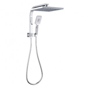 Sando Chrome Square Half Rail Shower Set